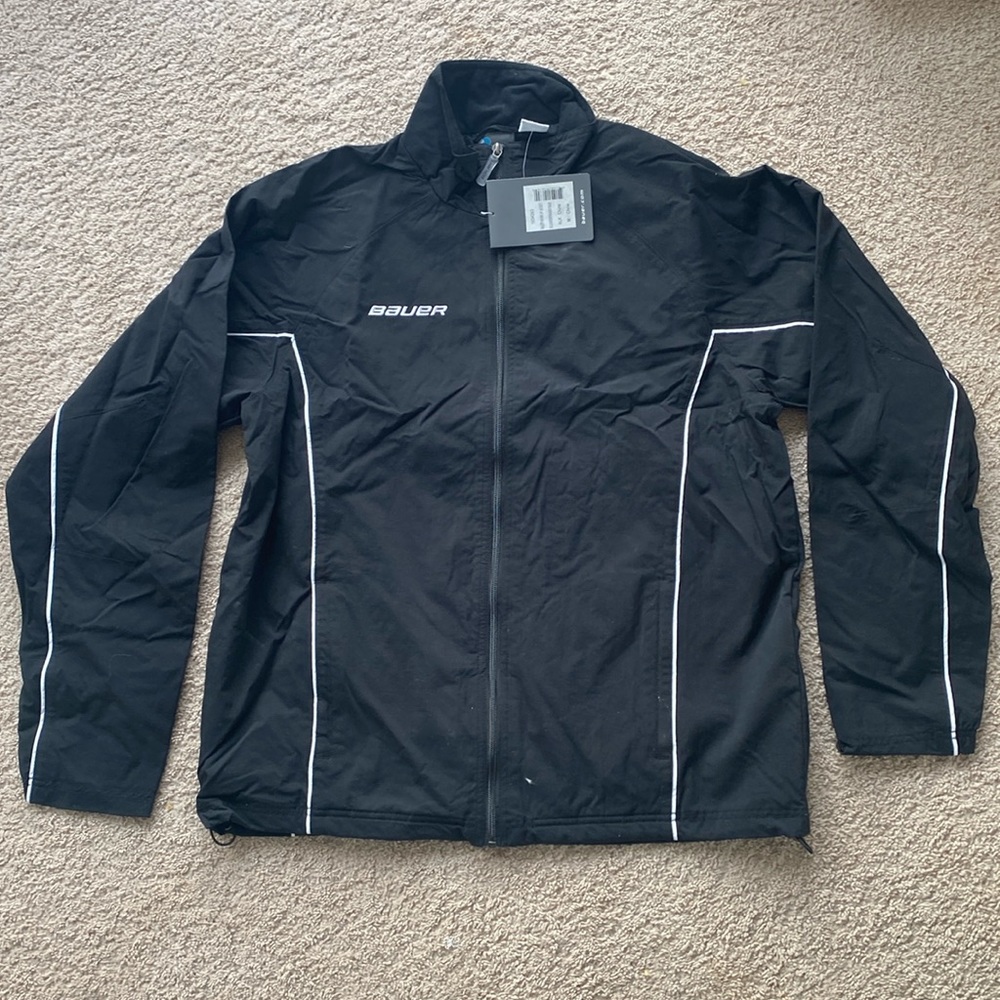 Mens Bauer Lightweight Warmup Jacket size M Black New with tags